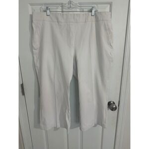 Spanx 2X‎ White Cropped Flare Trouser Stretch Pull On Career Casual Pants